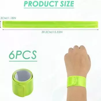 Новые 6 шт. светоотражающие браслеты-защелки, безопасность для бегунов, детей и велосипедистов