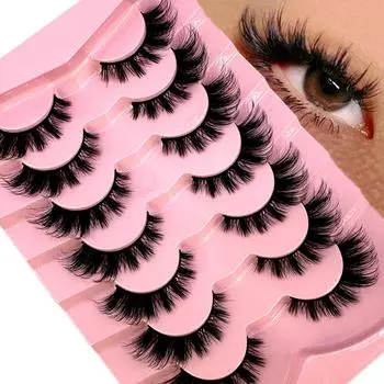 Новые 7 пар ресниц кошачий глаз 8D норковые ресницы завитые крылатые натуральные реалистичные грязные кончики глаз удлиненные густые накладные ресницы мягкие искусственные 7Pairs