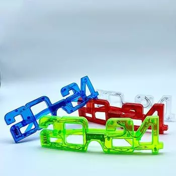 Новые 8 шт. 2024 Светящиеся очки для украшений и реквизита для вечеринки в канун Нового 2024 года