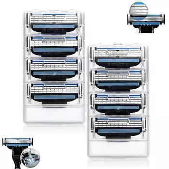 Новые 8 шт./лот высококачественные 3-слойные бритвенные лезвия, совместимые с машинкой Gillettee Mache 3