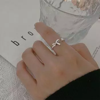 Новые 925 пробы серебряные кольца-бабочки для женщин с открытым дизайном цирконовое кольцо-бантик свадебные украшения подарок S-R1183 серебряный