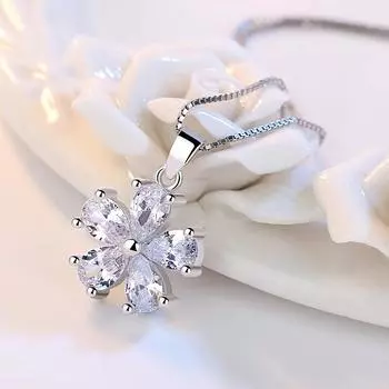 Новые 925 пробы стерлингового серебра женские ожерелья кулон мода грушевидной формы цветы все-подходят высокое качество модное ожерелье ювелирные изделия подарок