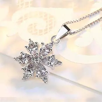 Новые 925 пробы стерлингового серебра женские ожерелья модные снежинки кулон высокого качества модные ключичные цепочки ювелирные изделия длина 45 см