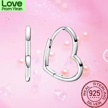 Новые 925 стерлингового серебра асимметричные женские серьги в форме сердца простые модные женские серьги вечеринка S925 подарок на день рождения