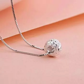 Новые 925 стерлингового серебра женские ожерелья мода темперамент 8 мм счастливые бусины кулон ключица цепочка ювелирные изделия длина 45 см