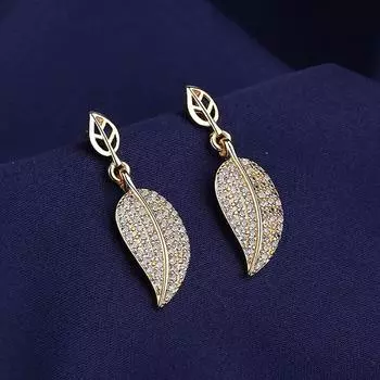 Новые 925 стерлингового серебра женские серьги-гвоздики кулон мода высокое качество инкрустация цирконием пара листьев серьги ювелирные изделия подарок
