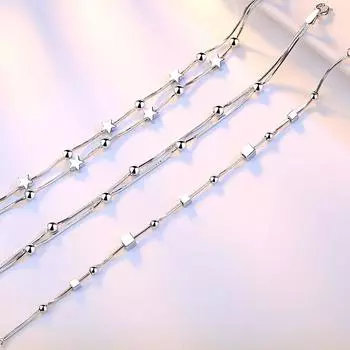 Новые 925 стерлингового серебра женские звезды браслеты мода дева любовница день рождения день святого валентина ювелирные изделия подарок