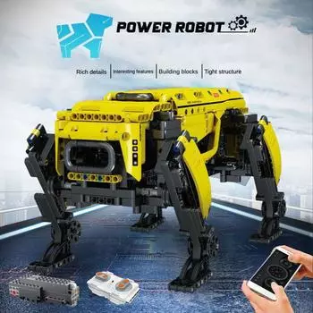 Новые 936PCS RC Power Robot Dog Building Blocks 15066 Технические игрушки-роботы Моторизованные Boston Dynamics Big Alpha Dog Model Bricks Подарки