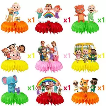 Новые 9 шт. Мультяшные сотовые центральные элементы для дня рождения, украшения для вечеринки для малыша