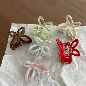 Новые ацетатные заколки-бабочки для волос с желеобразным покрытием, зажимы из усовершенствованной смолы, акриловые, в форме сердца для девочек, милые заколки-зажимы для волос с боковой челкой, аксессуары для волос A1