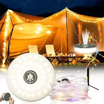 Новые экологически чистые светодиодные гирлянды, пригодные для вторичной переработки - USB-лампа для кемпинга и атмосферное освещение 2 в 1 для улицы, сада, палатки и т. д.