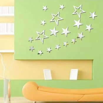 Новые акриловые наклейки на зеркало настенные пятиконечные звезды спальня гостиная потолок украшения зеркальные наклейки