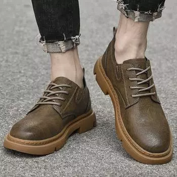 Новые элегантные свадебные туфли, дышащие мужские кроссовки, повседневная мужская обувь из натуральной кожи, деловые мужские туфли на шнуровке 37 коричневый