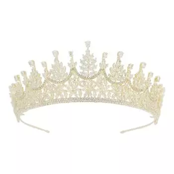Новые элегантные женские праздничные аксессуары свадебный венец головной убор с бриллиантовой короной свадебные аксессуары для волос 15.6CM золотой