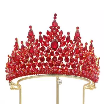 Новые элегантные женские праздничные аксессуары, весенняя красная свадебная корона, головной убор, синие свадебные аксессуары для волос 16CM красный