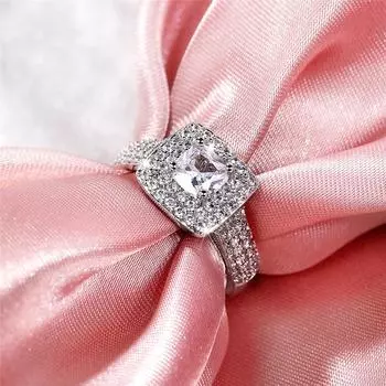 Новые элегантные женские вечерние кольца, полные блестящие циркониевые камни, простой дизайн, модные женские кольца, эффектные ювелирные изделия, Новое поступление 7