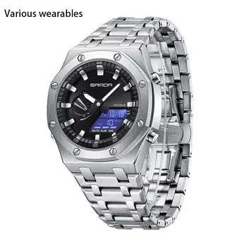 Новые электронные часы из стали с подсветкой Trend Cool Man Alarm Clock Multifunction Electronic Watch