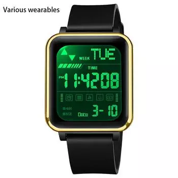 Новые электронные часы многофункциональные мужские часы цифровые силиконовые часы светящиеся водонепроницаемые противоударные мужские и женские часы