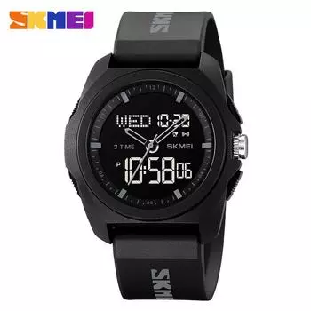 Новые электронные часы Moment America, мужские водонепроницаемые, с двойным дисплеем, многофункциональные, студенческие, спортивные, электронные часы для отдыха на природе чёрный