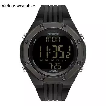 Новые электронные часы с одним дисплеем и холодным светом, цифровые часы, простые многофункциональные водонепроницаемые электронные часы для спорта на открытом воздухе