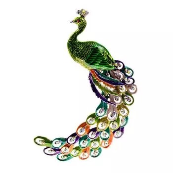 Новые эмалированные большие броши в виде павлина для женщин, зимняя булавка для пальто, ювелирные изделия в виде животных, стразы, птица, 2 цвета в наличии