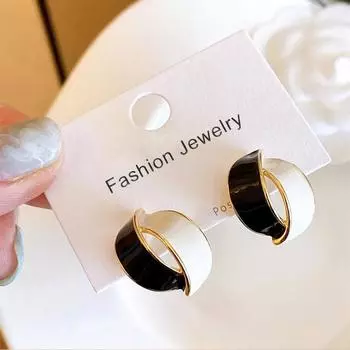 Новые эмалированные серьги-гвоздики с крестом для женщин, корейские модные серьги для девочек, милые маленькие серьги с градиентной оберткой, необычные серьги синий