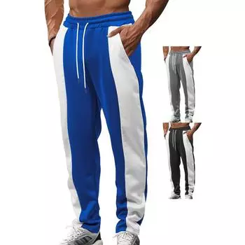 Новые американские мужские спортивные брюки повседневные спортивные свободные из здоровой ткани с заниженной талией для бега трусцой контрастные цветные мужские брюки S серый