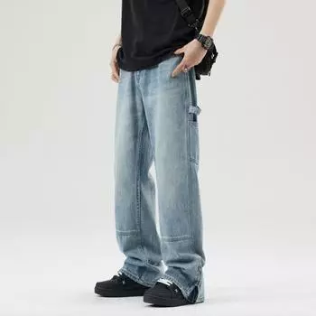 Новые американские свободные прямые джинсы в стиле ретро для мужчин 28
