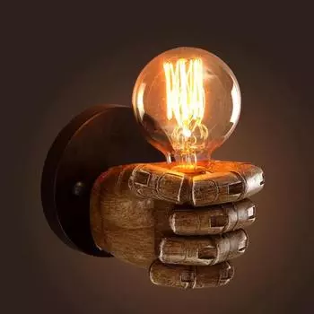 Новые американские винтажные деревянные настенные светильники ручной работы для прихожей в стиле лофт, настенные светильники из смолы для ресторана, кабинета, столовой, кофейни No bulb