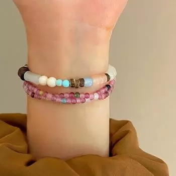 Новые асимметричные многослойные браслеты из бамбука, модные красочные браслеты из бисера, ювелирные изделия для женщин и девочек, подарки