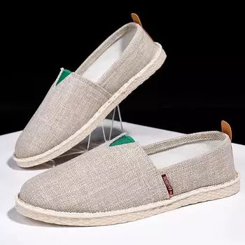 Новые эспадрильи повседневные лоферы мужские офисные туфли с круглым носком на плоской подошве рыбацкие туфли из конопли модная мужская обувь Zapatos De Hombre ty789 40 чёрный