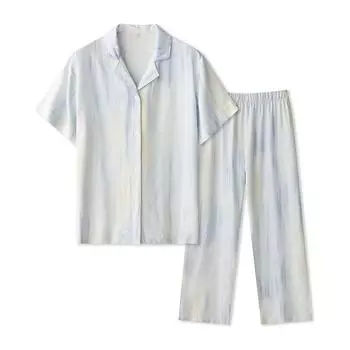 Новые атласные ромбовидные летние освежающие и удобные брюки с короткими рукавами, женский пижамный комплект, домашний пижамный комплект S