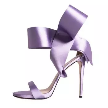 Новые атласные сандалии с бантом, большой размер 34–43, модный брендовый подиум, женская обувь на высоком каблуке 8 см/11 см, пикантные туфли на высоком каблуке со стразами 41