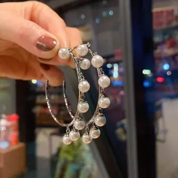 Новые австралийские крупные серьги из жемчуга женские серьги из рябчика модные