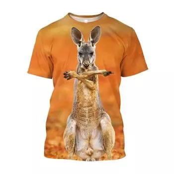 Новые австралийские мужские футболки с принтом кенгуру, кавайные футболки с рисунком животных, повседневная модная одежда в стиле Харадзюку 6XL