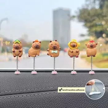 Новые автомобильные украшения, зеркало заднего вида на приборную панель автомобиля, декоративный орнамент для капибары из мультфильма, аксессуары для модификации автомобиля