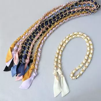 Новые аксессуары для цепочек для телефона, съемный ремешок, шелковый ремешок через плечо, длинный чехол для телефона, цепочки с подвеской на шею, милая однотонная цепочка для телефона 120CM белый
