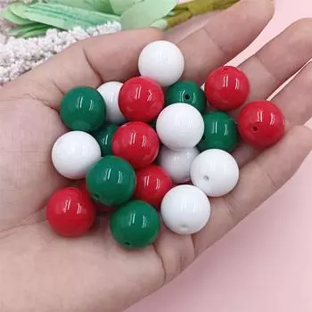 Новые аксессуары для изготовления ювелирных изделий в рождественском стиле 8-16 мм акриловые круглые ожерелья «сделай сам» браслет свободные бусины 15/20/30 шт. материал ручной работы 8mm/30pcs