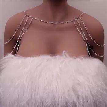 Новые аксессуары для продуктов: Сексуальные цепочки на плечо со стразами, цепочки на ключицы, свадебные аксессуары, элегантные многослойные цепочки на плечо для танцевальной вечеринки
