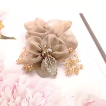 Новые аксессуары для волос из органзы, большой колетеро, резинки для волос, хрустальная резинка для волос для женщин