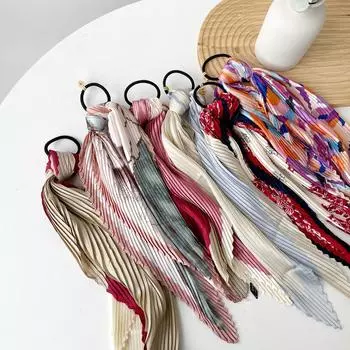 Новые аксессуары для волос: шарфы из прессованного крепа женские, высокого класса, бежево-серые, повязка на голову, геометрический принт, маленькие квадратные шарфы 70*70cm