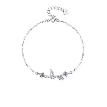 Новые аксессуары French Haute Couture, легкая роскошь, браслет из стерлингового серебра S925 с синим эвкалиптом и птицей для женщин Adjustable size