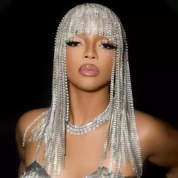 Новые аксессуары, преувеличенная персонализированная длинная повязка для волос со стразами, украшение в стиле хип-хоп, панк, цепочка для волос, обруч для волос золотой