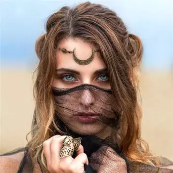 Новые аксессуары с узором полой луны, цепочка на голову в стиле ретро, натуральный камень, хрустальные бусины, аксессуары для волос, свадебная повязка на голову, женская корона