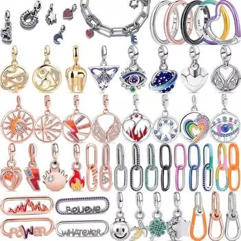 Новые аксессуары серии Me, соединительные звенья, мини-подвески в виде глаз, бусины, подходят для оригинального браслета и ожерелья Me, ювелирные изделия из серебра 925 пробы