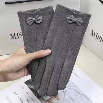 Новые бархатные перчатки с сенсорным экраном «Кролик» для женщин, бархатные теплые перчатки для электромобиля с сенсорным экраном, для занятий спортом на открытом воздухе, для езды на велосипеде весной, осенью и зимой. One size