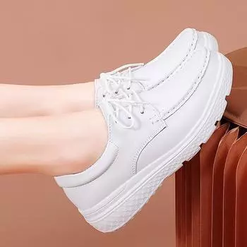 Новые бархатные туфли для кормления грудью на осень и зиму для женщин, удобные, мягкие, нескользящие, дышащие, из натуральной кожи, с антизапахом, на плоской подошве 34 белый