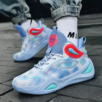 Новые баскетбольные кроссовки ботинки студенческие спортивные кроссовки для бега подростковые ученики средней школы настоящие боевые кроссовки для цементной земли мужские 35