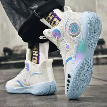 Новые баскетбольные кроссовки для мужчин, кроссовки с высоким берцем, мужская тренировочная спортивная обувь, противоскользящие женские модные баскетбольные кроссовки 35