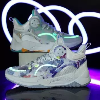 Новые баскетбольные кроссовки, флуоресцентные мужские кроссовки, молодежные студенческие кроссовки, цементные кроссовки 36